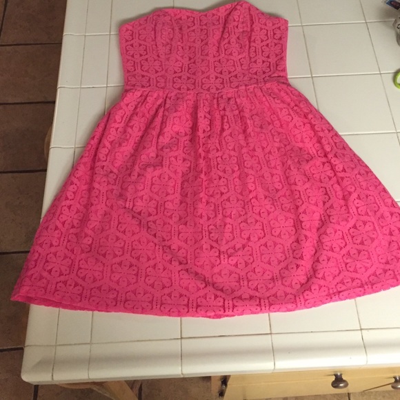 Lilly Pulitzer pink strapless dress!