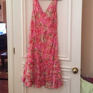 Pink dress with ruffle bottom