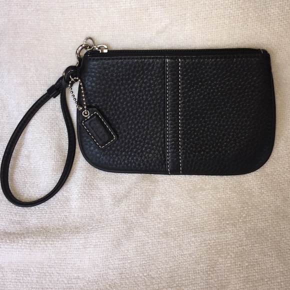 Coach Black Leather Wristlet