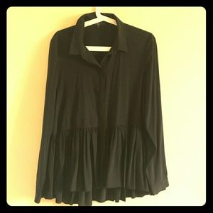 Tibi Black silk blouse