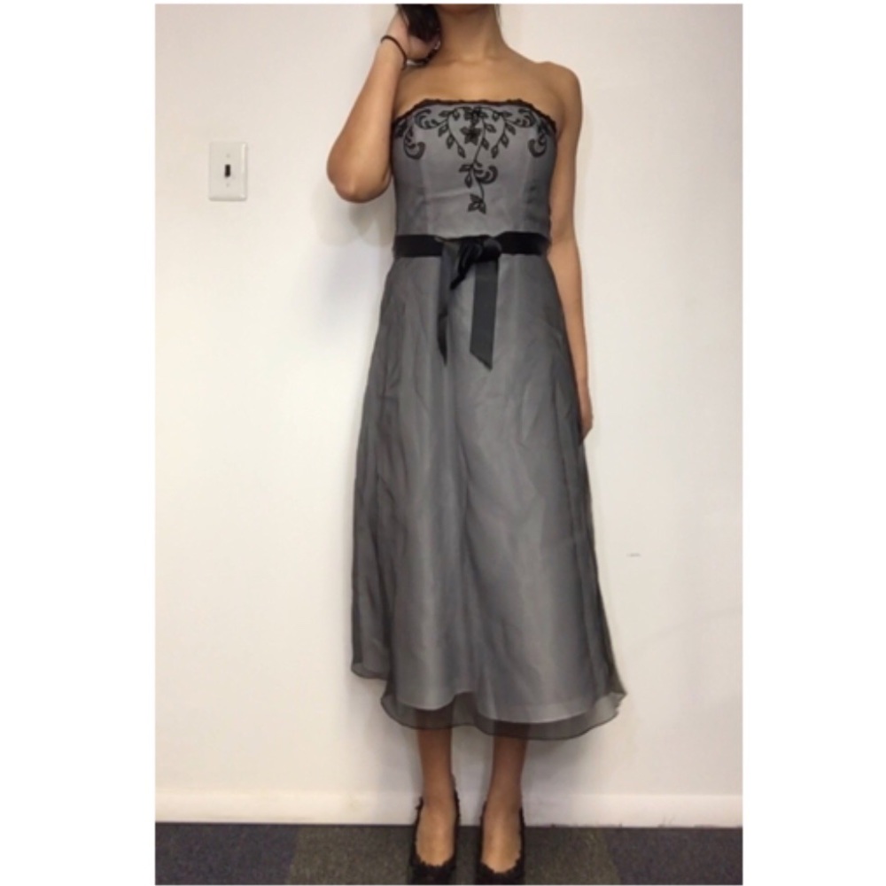 Lace Tea Length Formal Dress