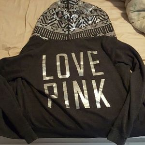 love pink sequin hoodie
