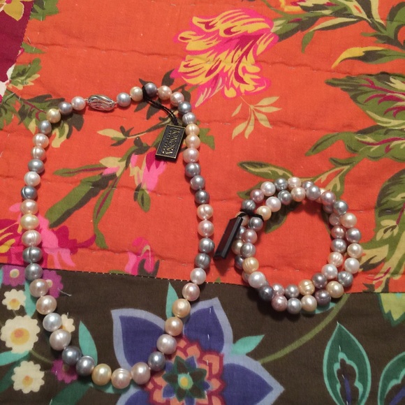 Honora pearl necklace and stretch bracelets