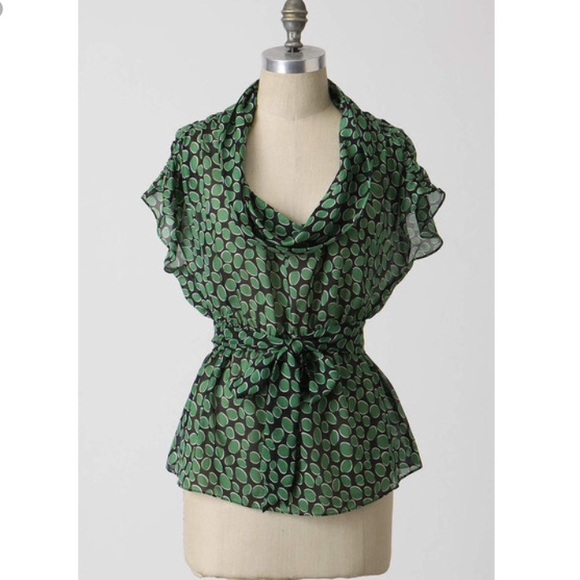 Anthropologie silk cowl neck top by Odille