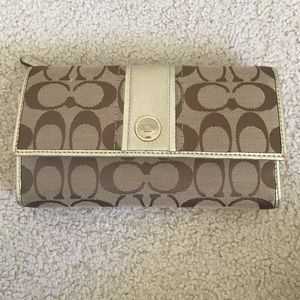 Coach wallet - full sized. Tan brown  and gold
