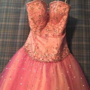 Beautifully detailed princess style prom dress