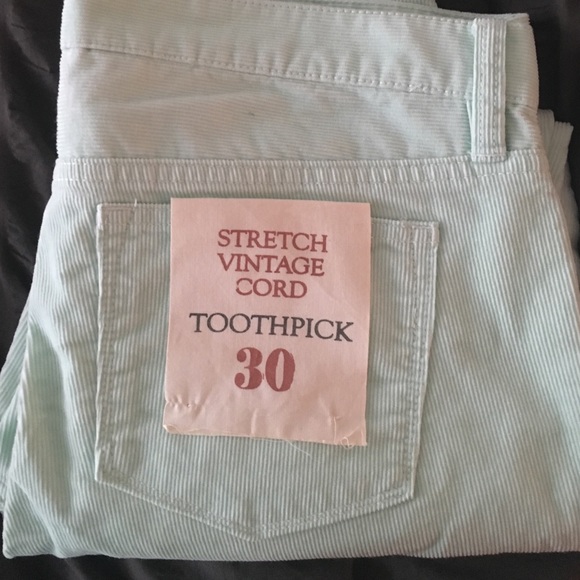 J. Crew Pants - J. Crew Seafoam Green Vintage Stretch Cords Sz 30