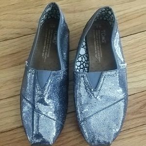Silver Sparkly Toms