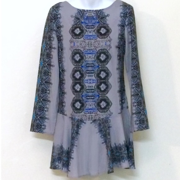 Flowy Printed TUNIC DRESS Smooth Talker Lilac NEW - Picture 5 of 5