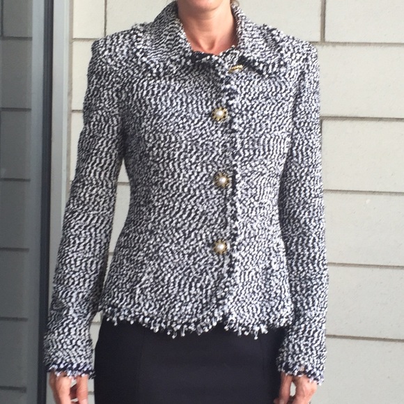 St. John black and white jacket size 4