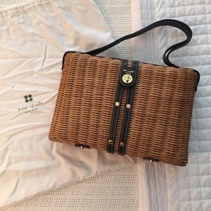 Kate Spade Wicker Basket Bag w/ Leather Detail