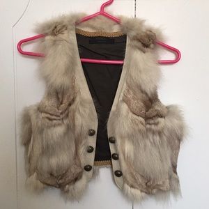 Leather/fur vest