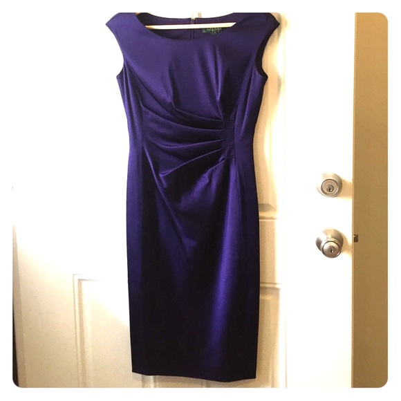 Lauren Ralph Lauren cap-sleeved satin sheath dress - Picture 1 of 4