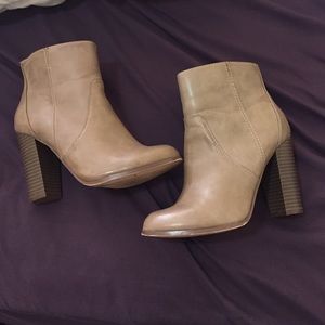 Tan fall booties.