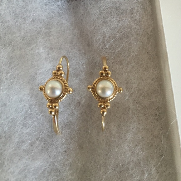 Gold and Pearl Earrings