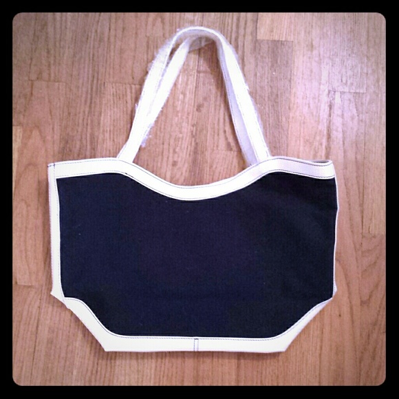 Never used! navy tote bag with white trim