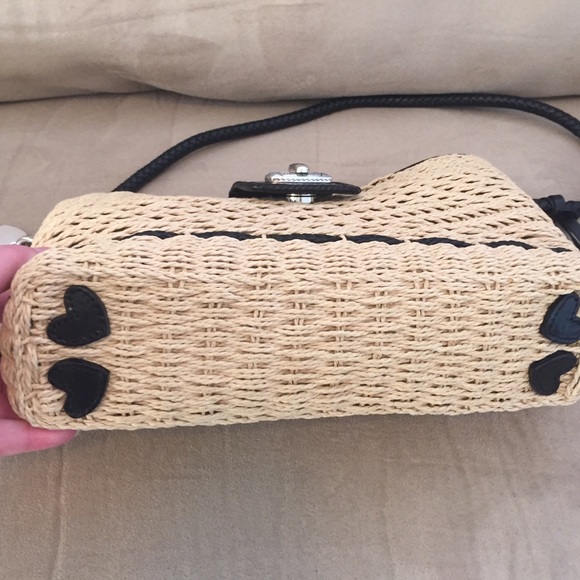 Brighton WENDY straw and black leather bag. - Picture 2 of 6