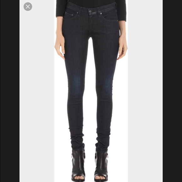 rag & bone Denim - Skinny Rag & Bone Jeans: Olive Harrow