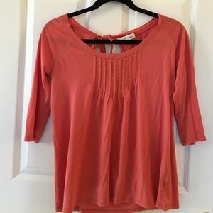 Anthropologie coral top with open back