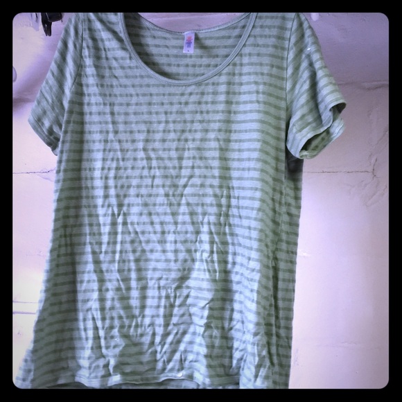 Green striped classic tee