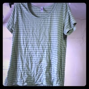 Green striped classic tee