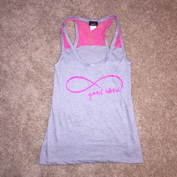 NWOT Pink and Gray Tank Top