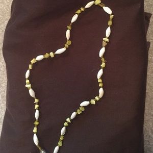 White and yellow shell necklace