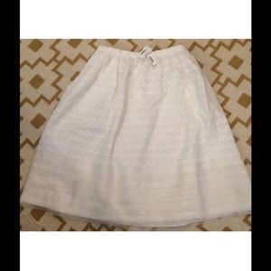 NEW J.CREW EYELET CUTOUT MIDI SKIRT SIZE 6 WHITE