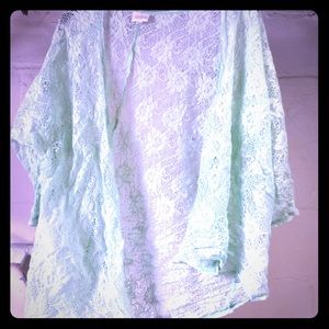 Mint green LLR lace cover up