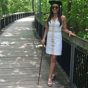 Lilly Pulitzer White and Gold Shift Dress