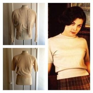 Vintage Dalton Cashmere Sweater Set in beige