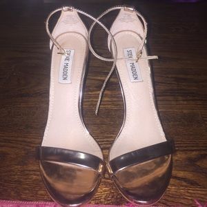 Steve Madden rose gold strappy heels