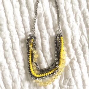 Yellow/Silver statement bead necklace