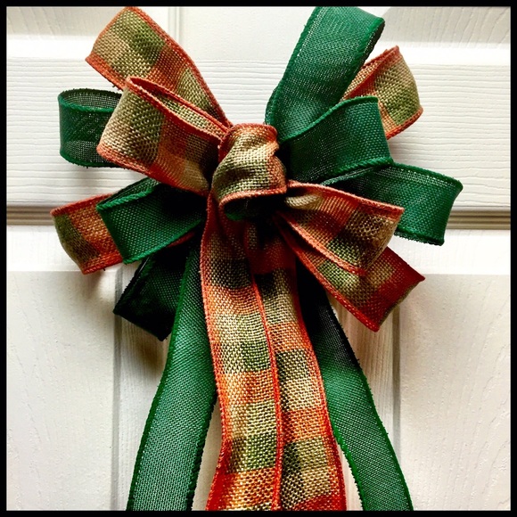 Beautiful handmade double-ribbon Autumn Bow~large - Picture 1 of 4