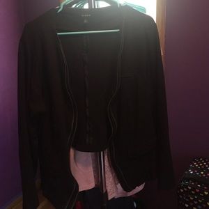 Black open front blazer