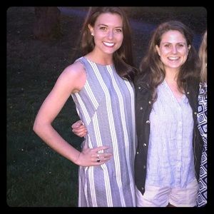 White and black shift dress 0P