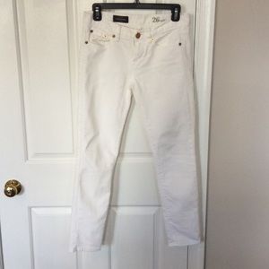 J Crew white skinny ankle jeans