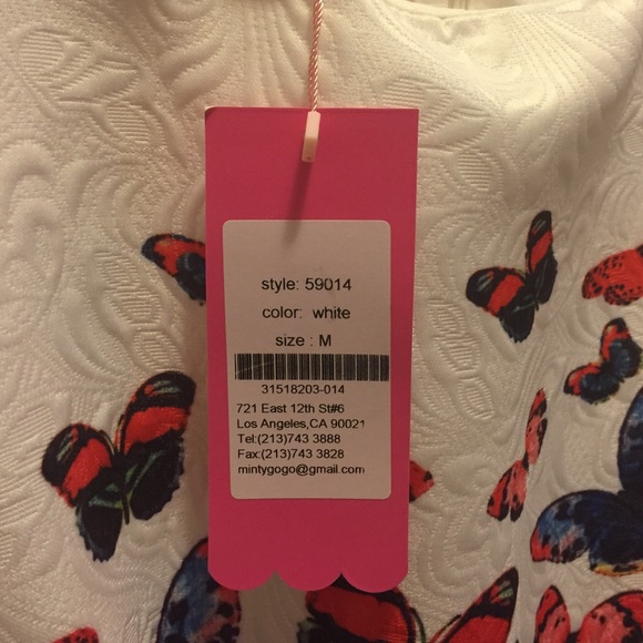 NWT white and butterfly sun dress - Picture 3 of 3