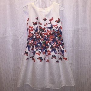 NWT white and butterfly sun dress