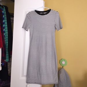 Bodycon striped tee shirt dress