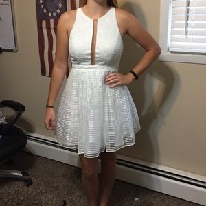 Adrianna Papell white sequin and stripe dress!