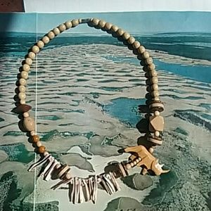 RHINO  VINTAGE  1980  SHELL / WOODEN  NECKLACES