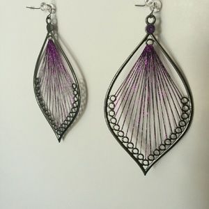 DONATING TODAY Large Purple Statement Earrings