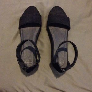 Black Faux Suede Platforms