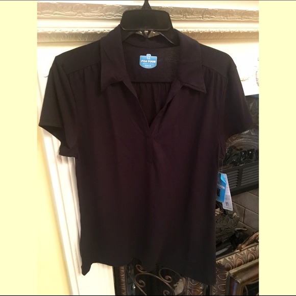 PGA Tour Ladies Ruched S/S Golf Polo