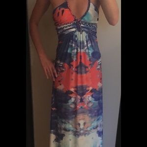 Beautiful halter maxi dress. Never worn!