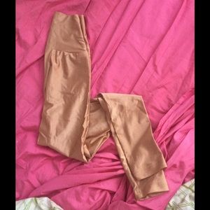 American apparel copper gold spandex leggings