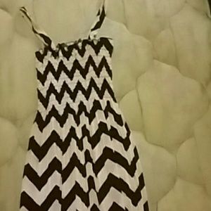 Long black and white dress