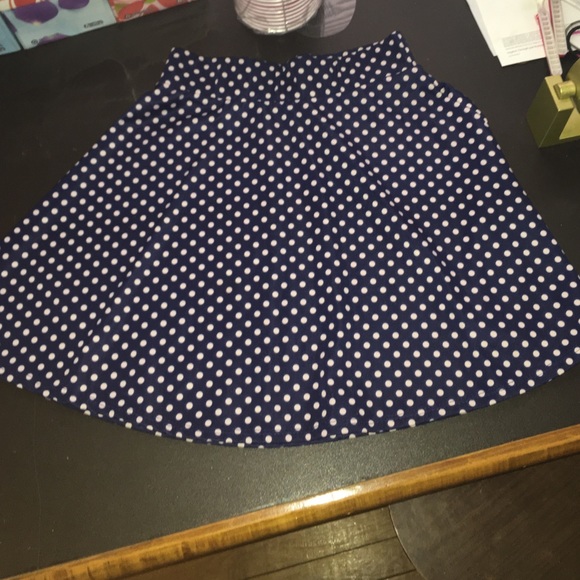 polka-dotted skater skirt