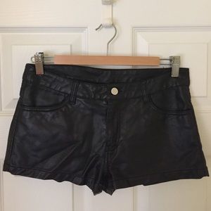 H&M Vegan leather shorts